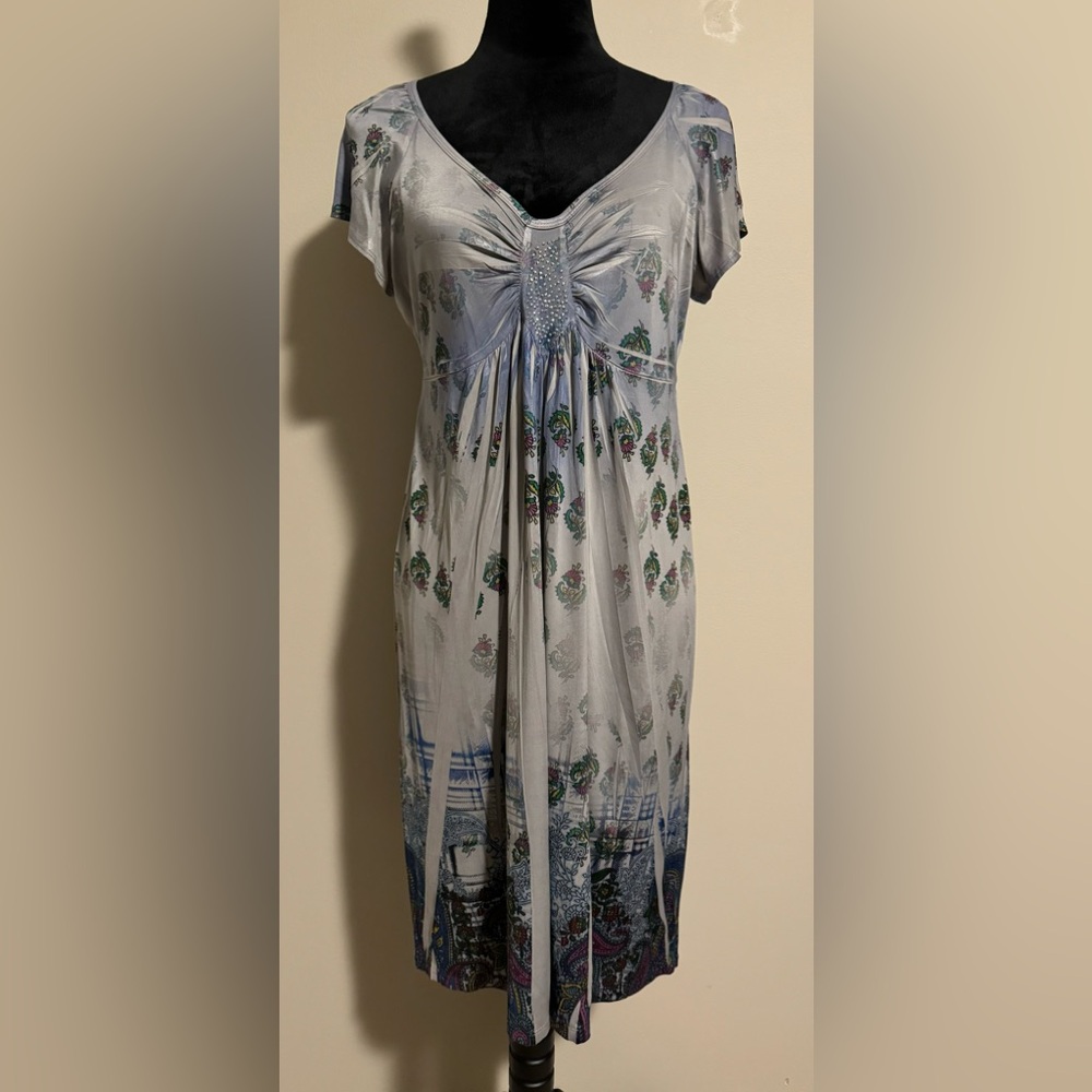 EUC Unity World Wear Purple and Green Boho Floral Dress size large